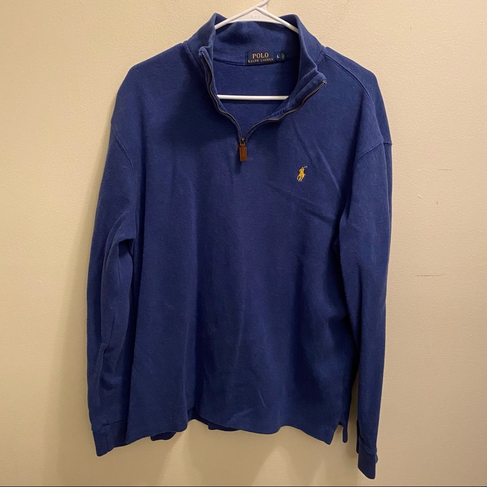 Ralph Lauren Blue 1/4 Zip Sweatshirt Large NWOT
